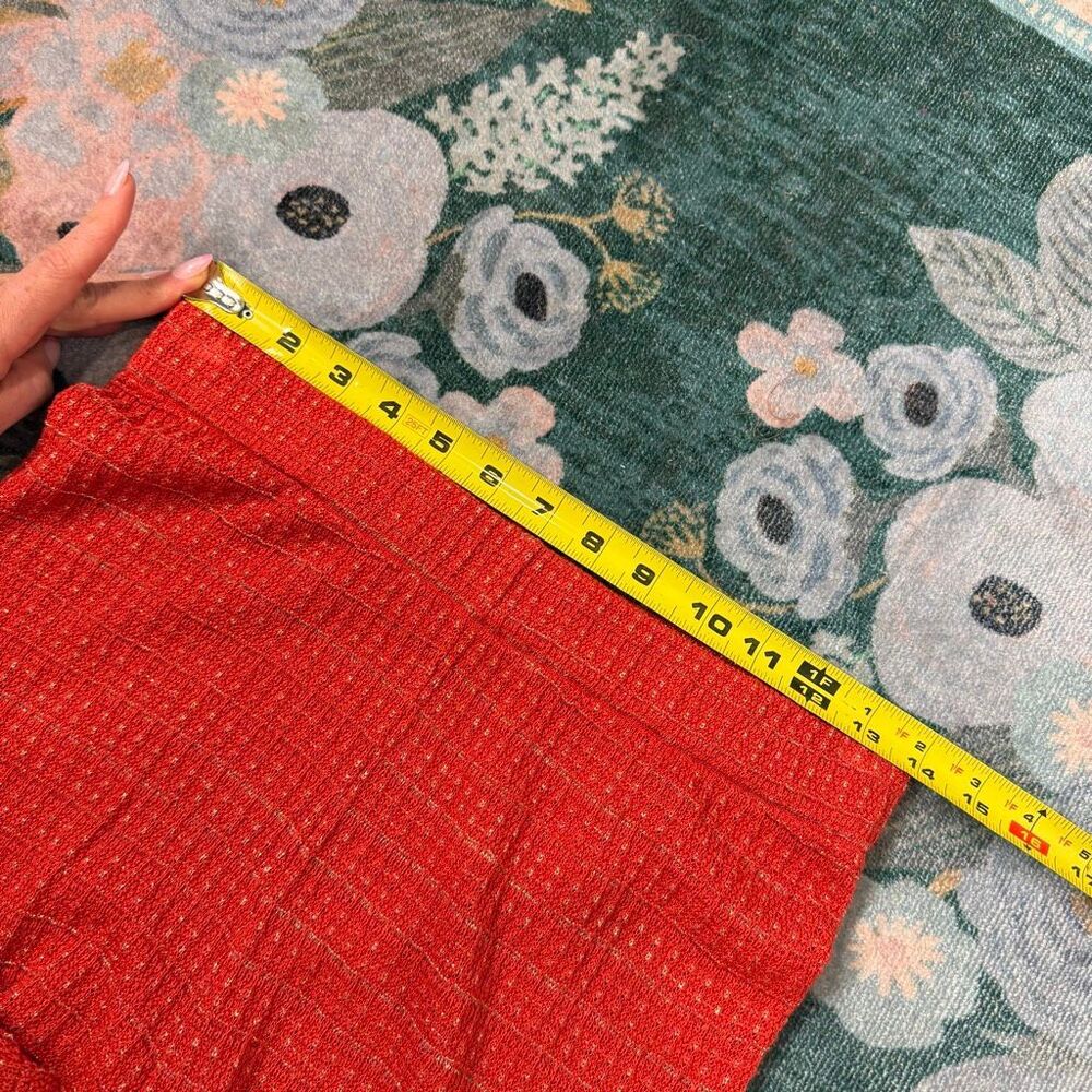 Zara Orange Textured Knit Flare Pants - Picture 10 of 15